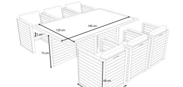 Venkovní hliníková jídelní sestava Modern RN Dining6