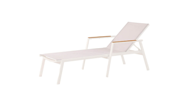 Polohovatelné zahradní lehatko Ferrara hliník/teak Sand