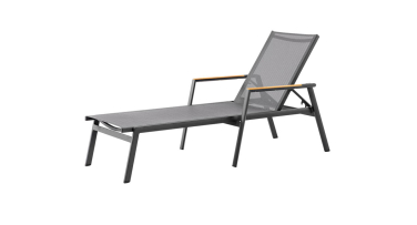 Polohovatelné zahradní lehatko Ferrara hliník/teak