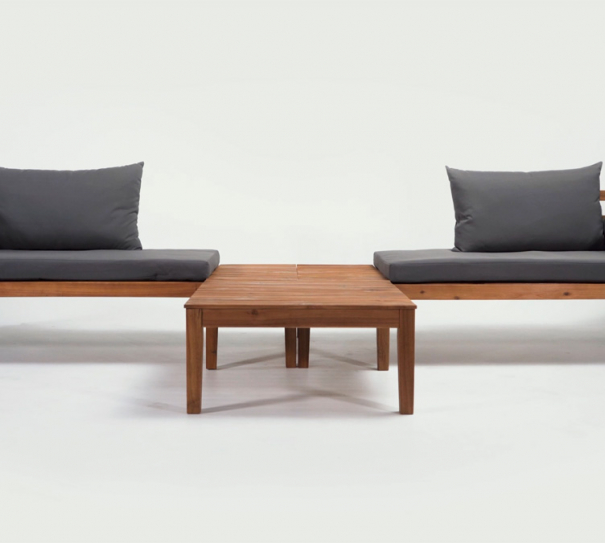 Dřevěný zahradní sedací set Wood Tanabe