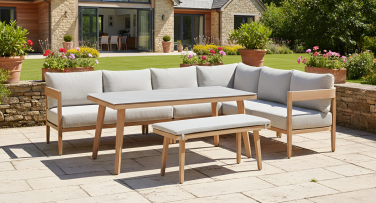 Zahradní sedací souprava Hillston7 WoodLook s vysokým stolem