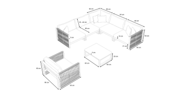 Sedací souprava Modern6 Rope