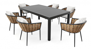 Zahradní jídelní set s rozkládacím stolem Gaudes6