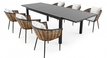 Zahradní jídelní set s rozkládacím stolem Gaudes6