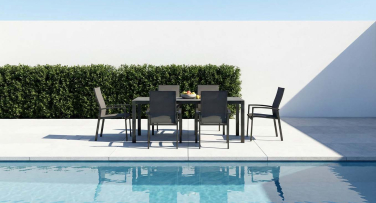 Zahradní jídelní souprava Acco6 s výsuvným stolem 160/210 cm Ceramic