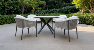 Zahradní jídelní souprava s kulatým stolem Magna4 Circle Polywood