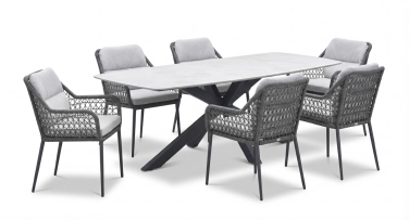 Zahradní jídelní souprava Salerma6 Fiberstone