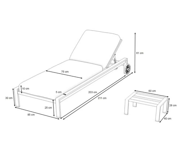 Lehátko Amadeo Lounger