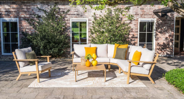 Zahradní hliníková rohová sestava Lignum Classic6 Woodlook