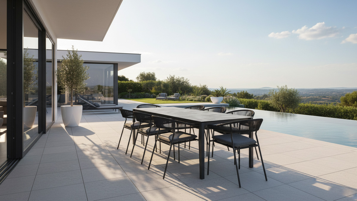 Luxusní zahradní jídelní souprava s výsuvným stolem Argenta8