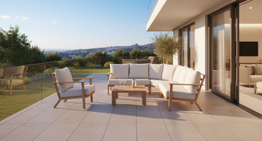 Zahradní sedací souprava Lignum6 Woodlook hliník v dokonalém designu dřeva