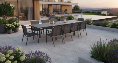 Hliníkový zahradní set Mareil XL pro 10 osob s rozkládacím stolem
