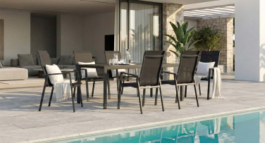 Zahradní jídelní souprava Linea6 hliník stohovatelná křesla