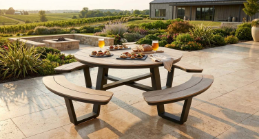 Kulatá venkovní lavice Group