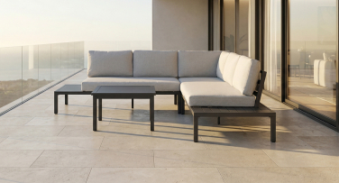 Rohový hliníkový venkovní sedací set Port 240 cm