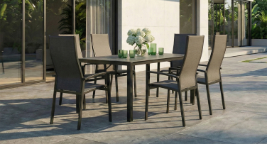 Zahradní jídelní souprava Acco6 s výsuvným stolem Ceramic