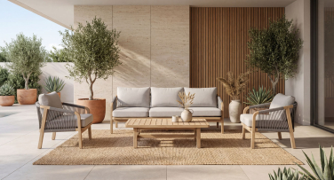 Dřevěná luxusní zahradní sedačka Valley5 Rope design