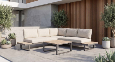 rohová zahradní sedačka bez područek treva polywood