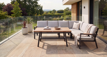 Luxusní a odolný zahradní nábytek sedací souprava s vysokým jídelním stolem Crena Corner