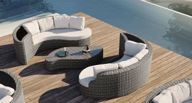 designový zahradní nábytek brook, luxusní ratanová sedačka a lehátko v jednom