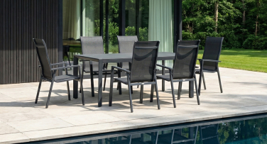 Zahradní jídelní souprava Linea6 hliník stohovatelná křesla