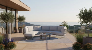 Designový zahradní sedací set Sereme Rope L pohodlná zahradní pohovka z hliníku