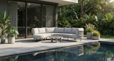 Designový zahradní sedací set Sereme Rope L pohodlná zahradní pohovka z hliníku