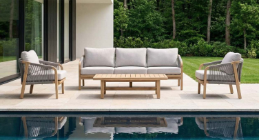 Dřevěná luxusní zahradní sedačka Valley5 Rope design