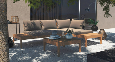 Dřevěný zahradní sedací set Wood Tanabe