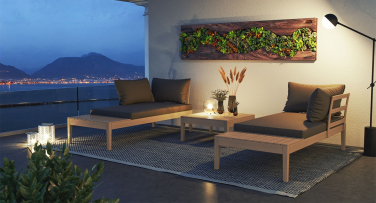 Dřevěný zahradní sedací set Wood Tanabe