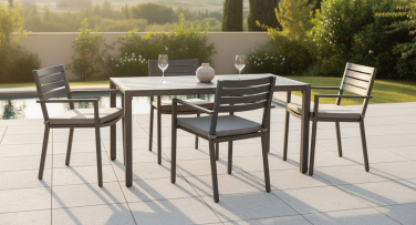 Praktický Hliníkový zahradní jídelní set Martana4