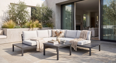 Rohový hliníkový venkovní sedací set Port 240 cm