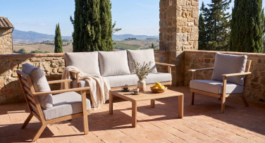 Zahradní sedací souprava Lignum5 Woodlook hliník v dokonalém designu dřeva
