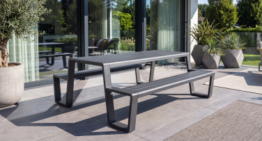 Kvalitní odolný hliníkový zahradní piknikový set Estilo 220 cm lavice