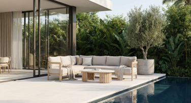 Luxsní zahrdní sedací souprava dřevěná Villea5