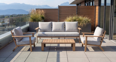 Zahradní sedací souprava Lignum5 Woodlook hliník v dokonalém designu dřeva