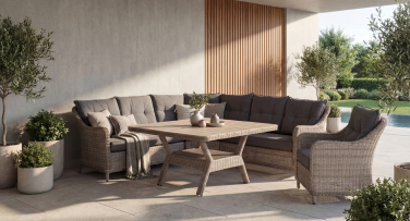 Luxusní ratanový zahradní nábytek Capri6 s vysokým jídelním stolem kvalita a pohodli