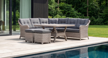 Luxusní ratanový zahradní nábytek Capri7 s vysokým jídelním stolem kvalita a pohodli
