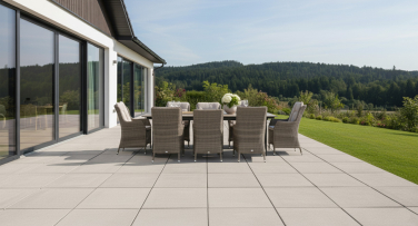 Luxusní ratanový zahradní jídelní set Verdana6 s velkým venkovním stolem polywood