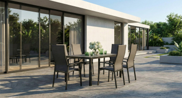 Zahradní jídelní souprava Acco6 s výsuvným stolem 160/210 cm Ceramic