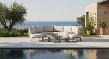 Designový zahradní sedací set Sereme Rope L pohodlná zahradní pohovka z hliníku