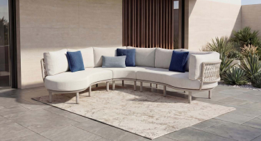 Luxusní zahradní nábytek šedá tazpe serene silné čalounění kulatá