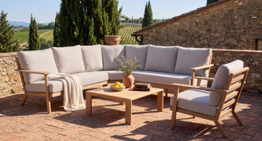 hliníková rohová sestava Lignum6 Woodlook hliník v dokonalém designu dřeva