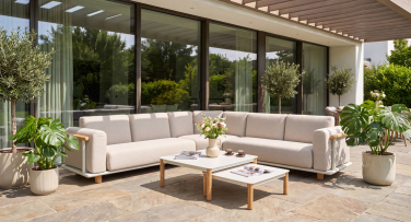 Luxusní zahradní sedací souprava Mezio Woodlook se silným polstrováním