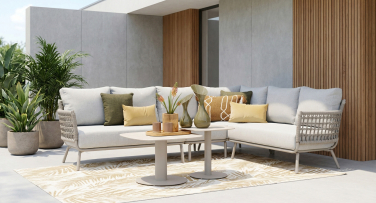 Luxusní venkoví sedací souprava Breeze6 Rope šedá taupe