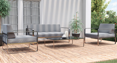 Nerezový venkovní sedací set Steel4