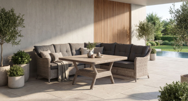 Luxusní ratanový zahradní nábytek Capri s vysokým jídelním stolem