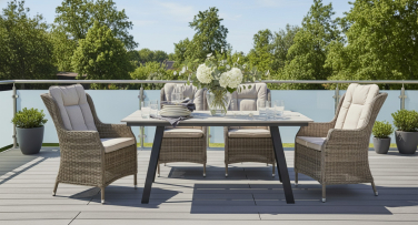 Ratanový zahradní jídelní set Verdana4 Polywood