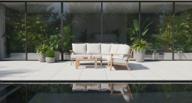 Zahradní sedací souprava Lignum5 Corner Woodlook hliníková v dokonalém designu dřeva