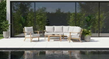 Zahradní sedací souprava Lignum6 Woodlook hliník v dokonalém designu dřeva